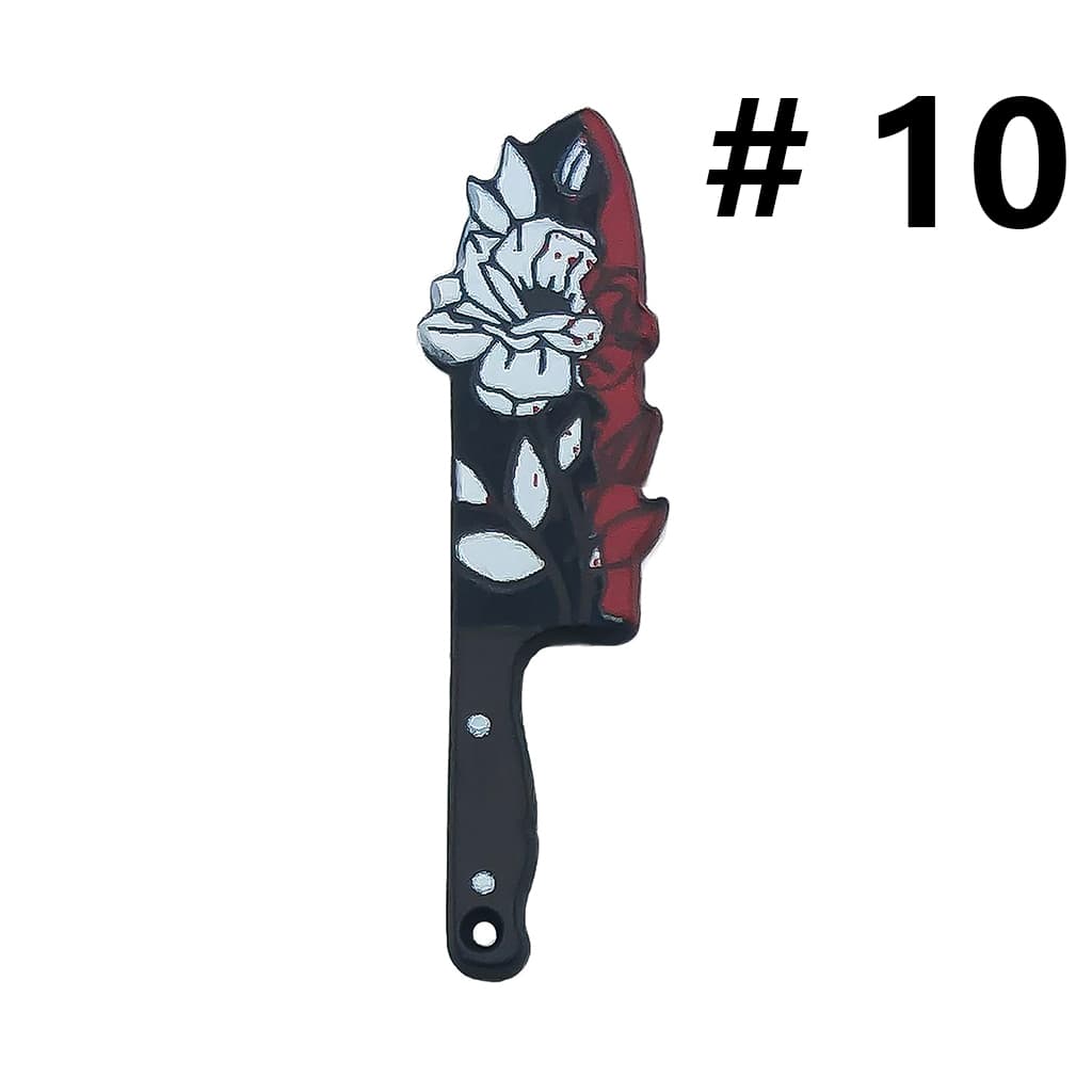 Halloween Plastic Horror Bloody Flower Skeleton Skull Head Prints Knife Dagger Jewelry Accessories