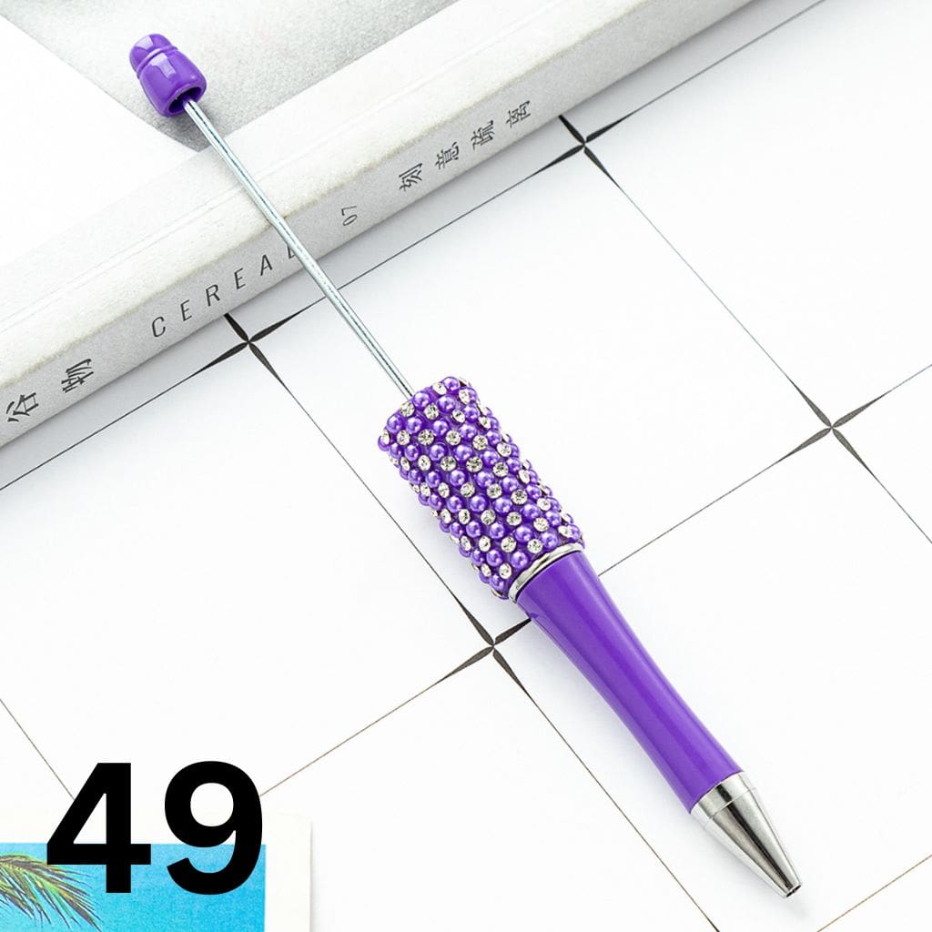 Beadable Pens in Solid Colors with Rhinestones and Flatback Pearls