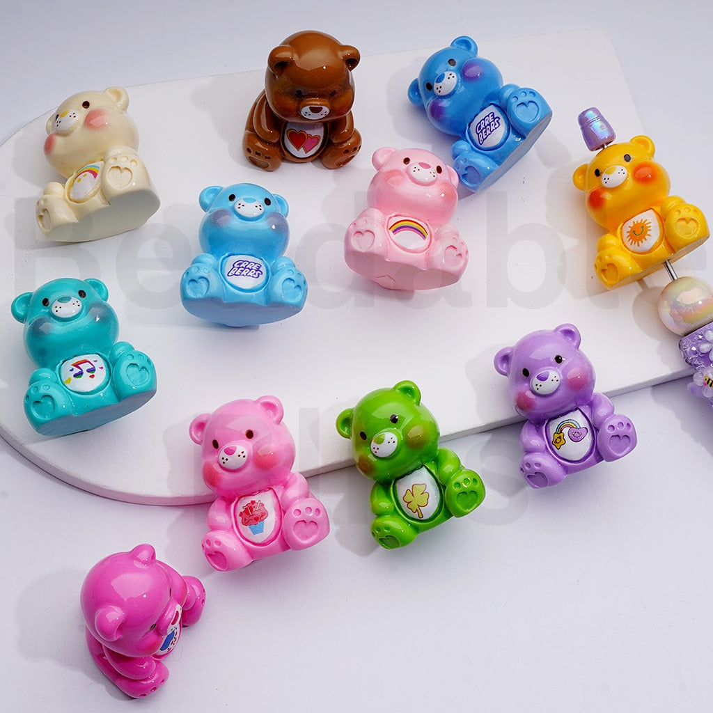 Cute Solid Color Car Bea Acrylic Beads Pen Toppers Pendants Jewelry Accessories, 36*32MM