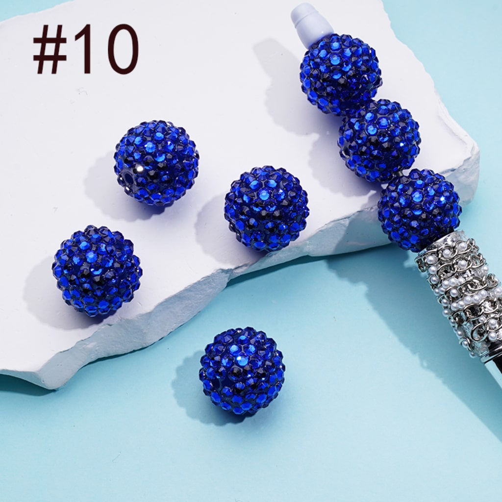 20MM Rhinestone Beads, Collection of Acrylic Rhinestone Beads, Part 1: Color No.1 -No.32