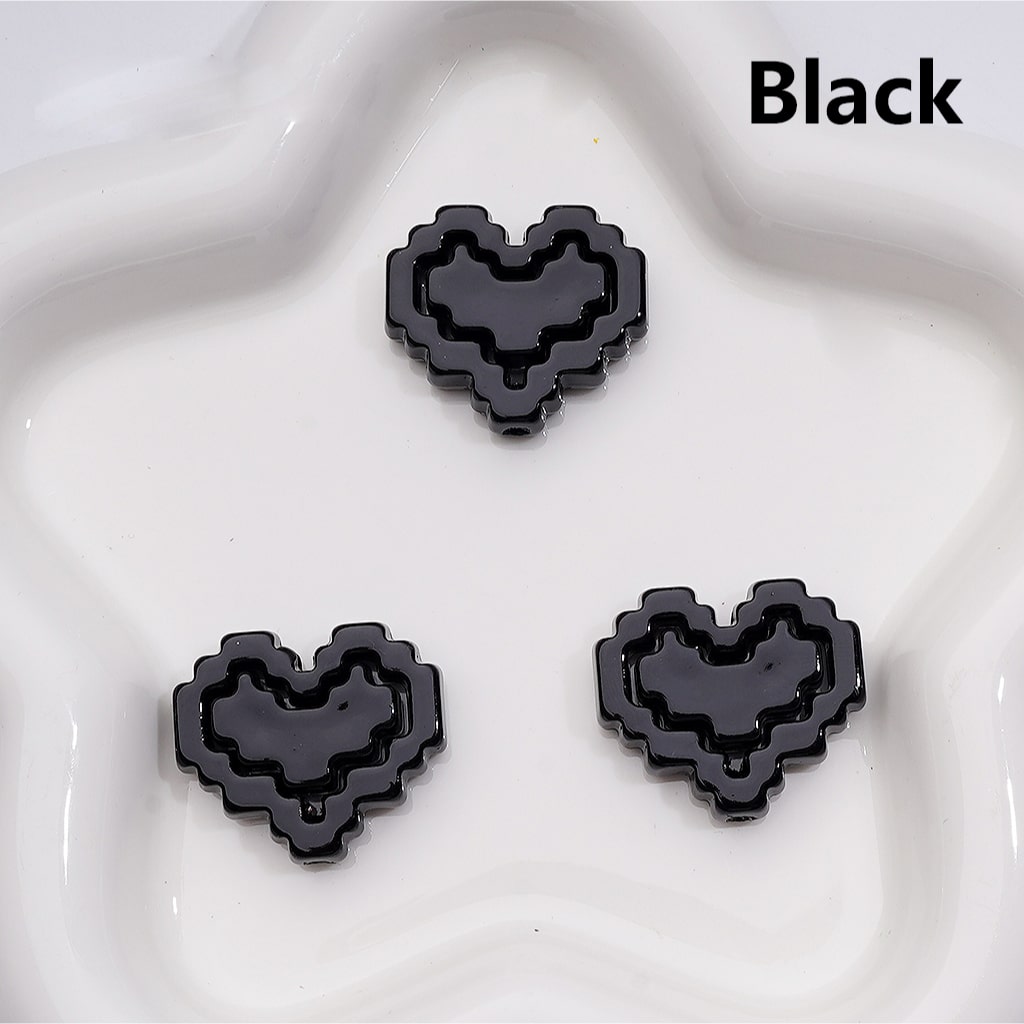 Cute Hearts & Hearts Frame Puzzle Set Acrylic Beads, 30*26MM (1pcs heart+1pcs heart frame is 1set, 20pcs is 10Sets, Single Color is available for 200sets(Whole bag))