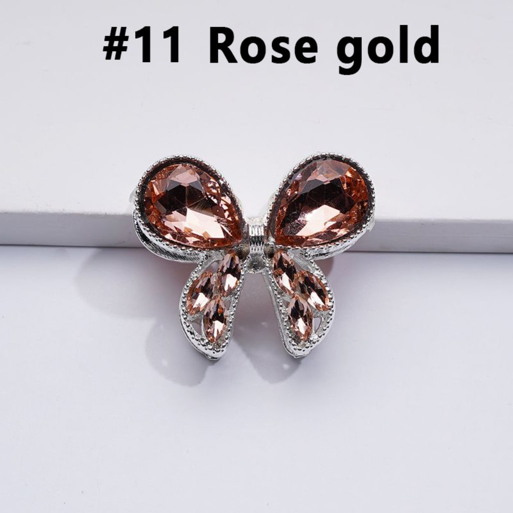 Delicate Fancy Silver Alloy Bowknot with Colorful Shiny Rhinestones Beads, Around 31*26MM