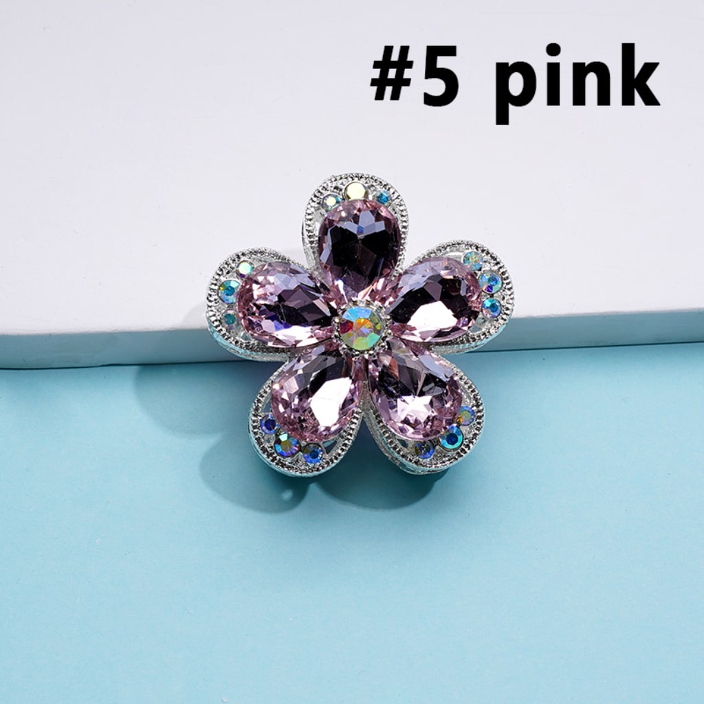 Exquisite Fancy Silver Alloy Five-Petaled Flower with Colorful & AB Rhinestones Beads, Around 38MM