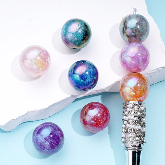 Glittery Round Acrylic Beads, Random Mix, 20MM