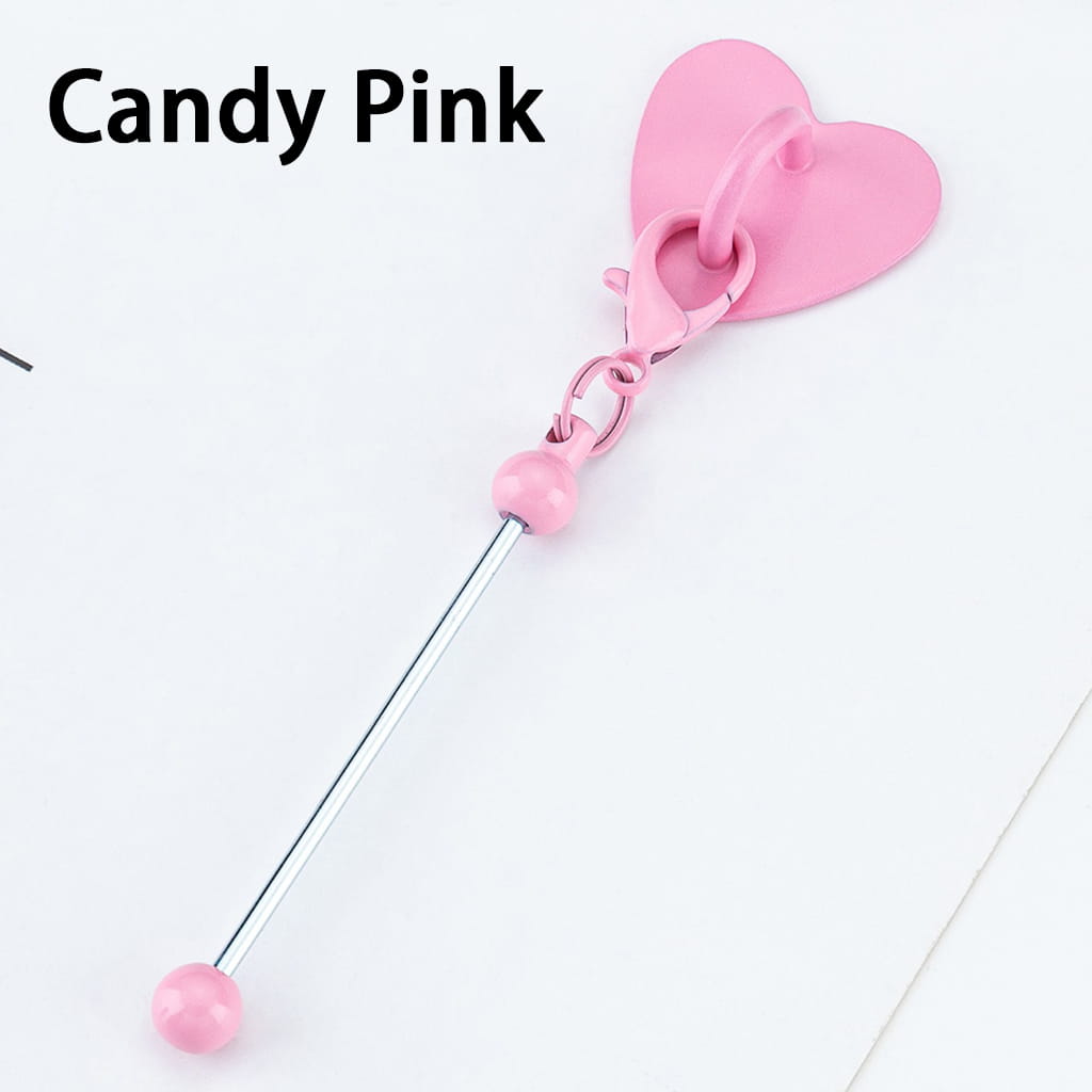 DIY Beadable Keychain Bar with Mini Lobster Clasp & Heart Accessories, 9.6*2.5CM, Multi-Color (Please Read the Description)