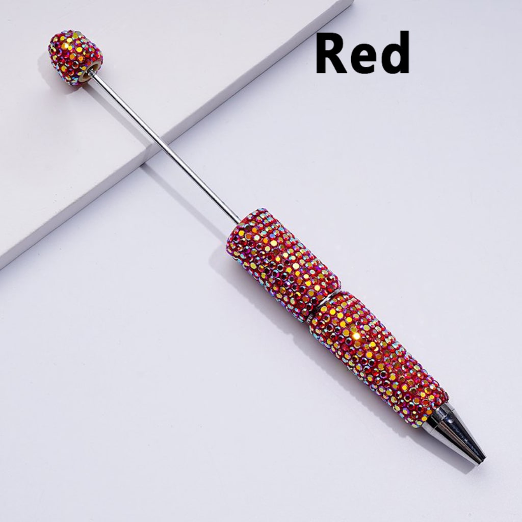 Beadable Clay Pens with AB Rhinestones Covered the Entire Pen in Solid Color