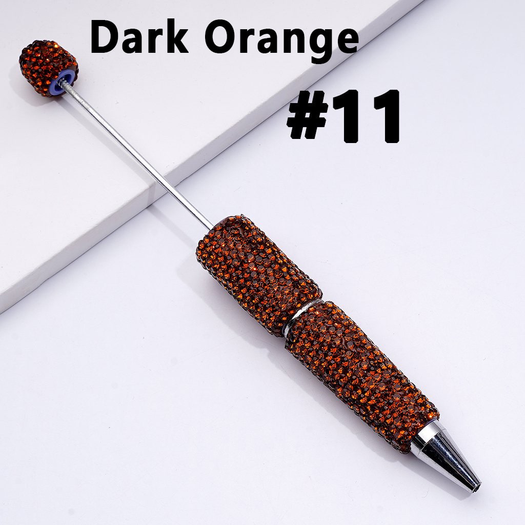 Beadable Clay Pens with Shiny Rhinestones Covered the Entire Pen