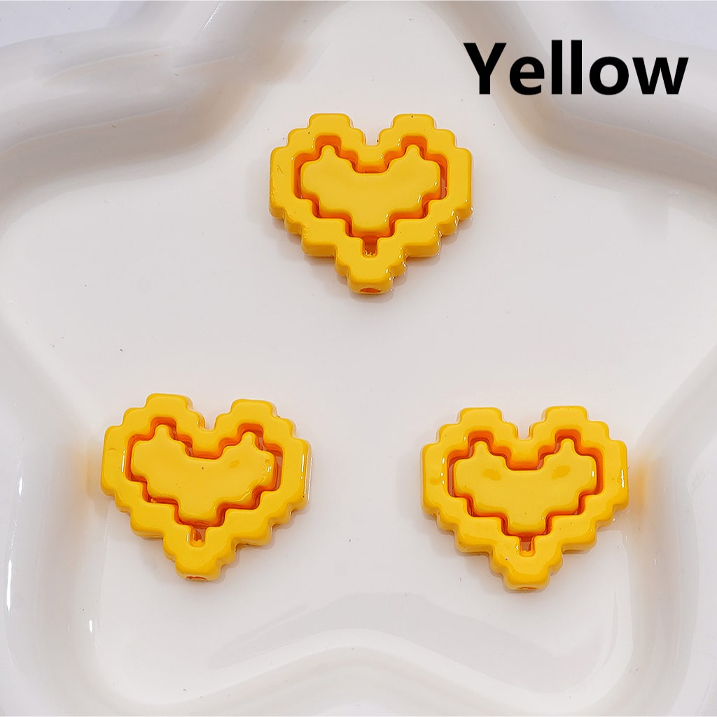 Cute Hearts & Hearts Frame Puzzle Set Acrylic Beads, 30*26MM (1pcs heart+1pcs heart frame is 1set, 20pcs is 10Sets, Single Color is available for 200sets(Whole bag))