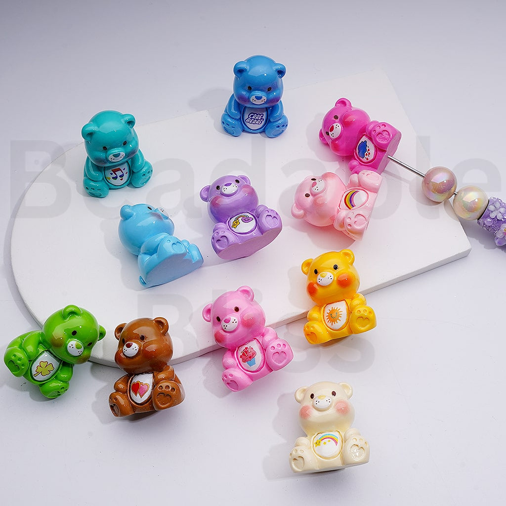 Cute Solid Color Car Bea Acrylic Beads Pen Toppers Pendants Jewelry Accessories, 36*32MM