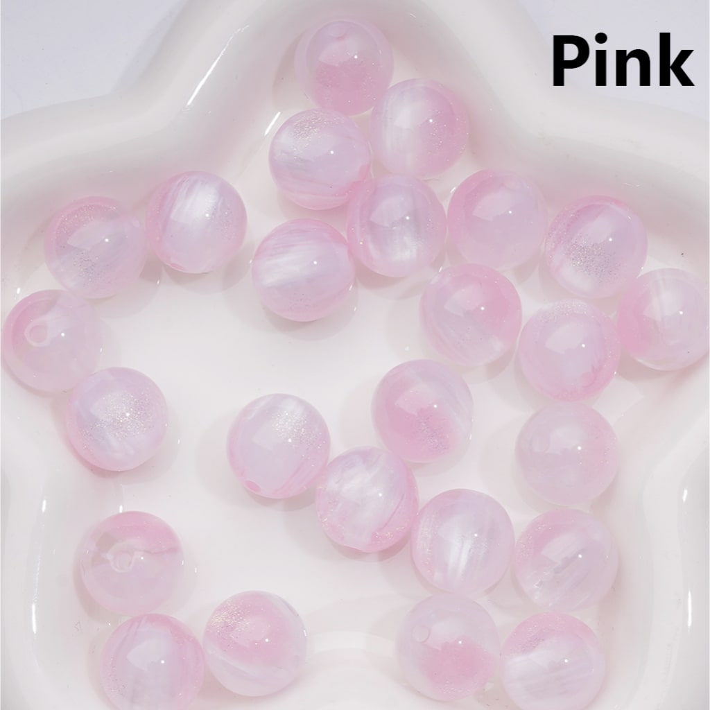 Double Color Gold Glitter Color Changing Round Acrylic Beads, 16MM (Single Color is available for 200pcs(Whole bag))