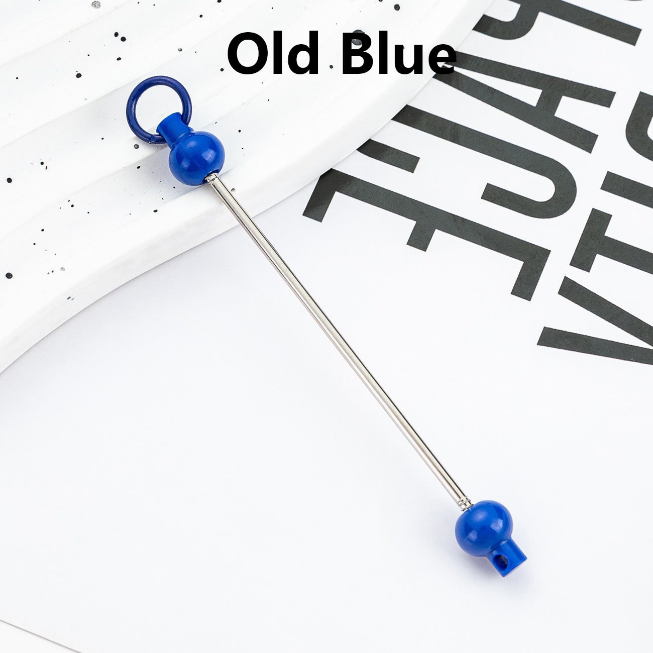キーホルダーやアクセサリー用のDIYプラスチックビーズバー（単色）、90MM（スティックの素材は金属）