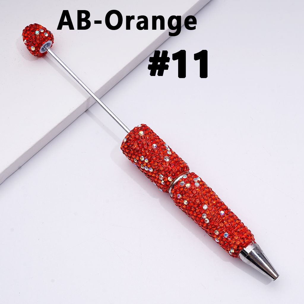 Beadable Clay Pens with Multi-Color & AB Rhinestones Covered the Entire Pen