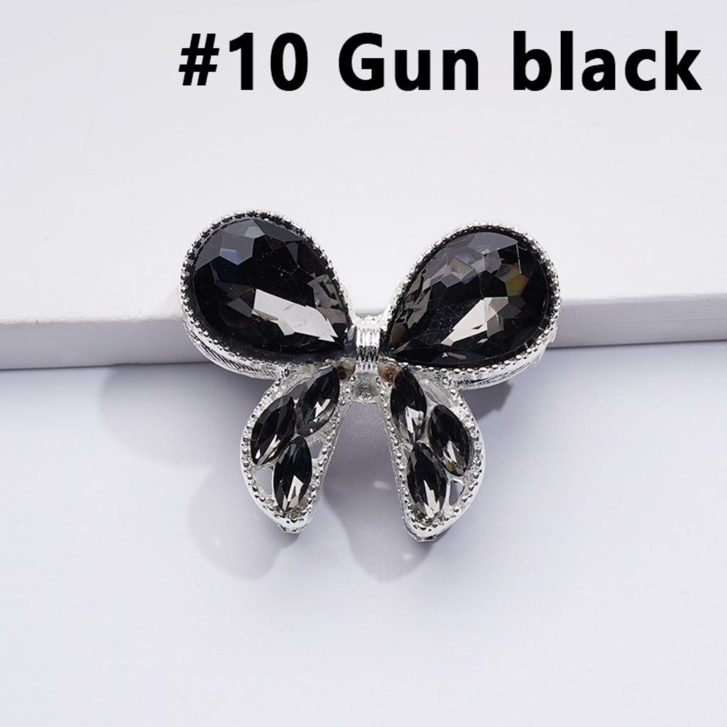 Delicate Fancy Silver Alloy Bowknot with Colorful Shiny Rhinestones Beads, Around 31*26MM