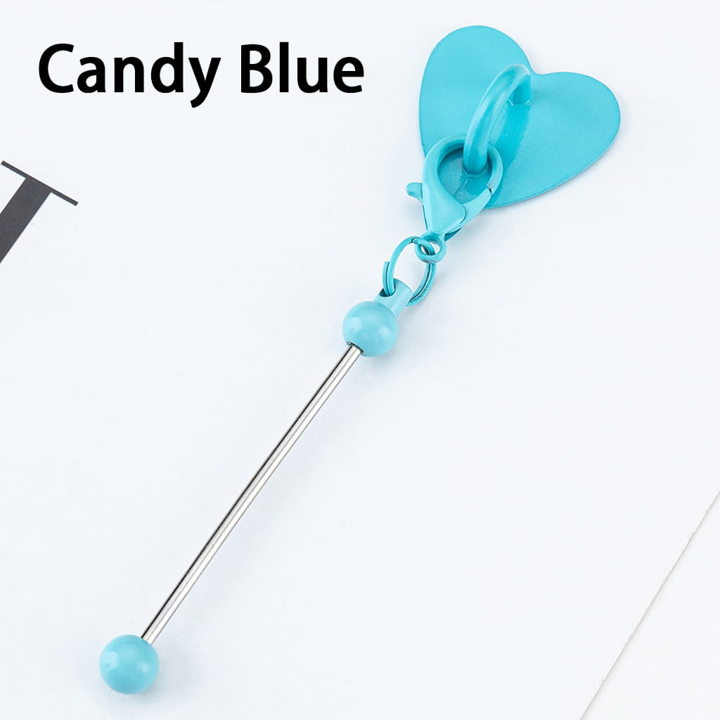 DIY Beadable Keychain Bar with Mini Lobster Clasp & Heart Accessories, 9.6*2.5CM, Multi-Color (Please Read the Description)
