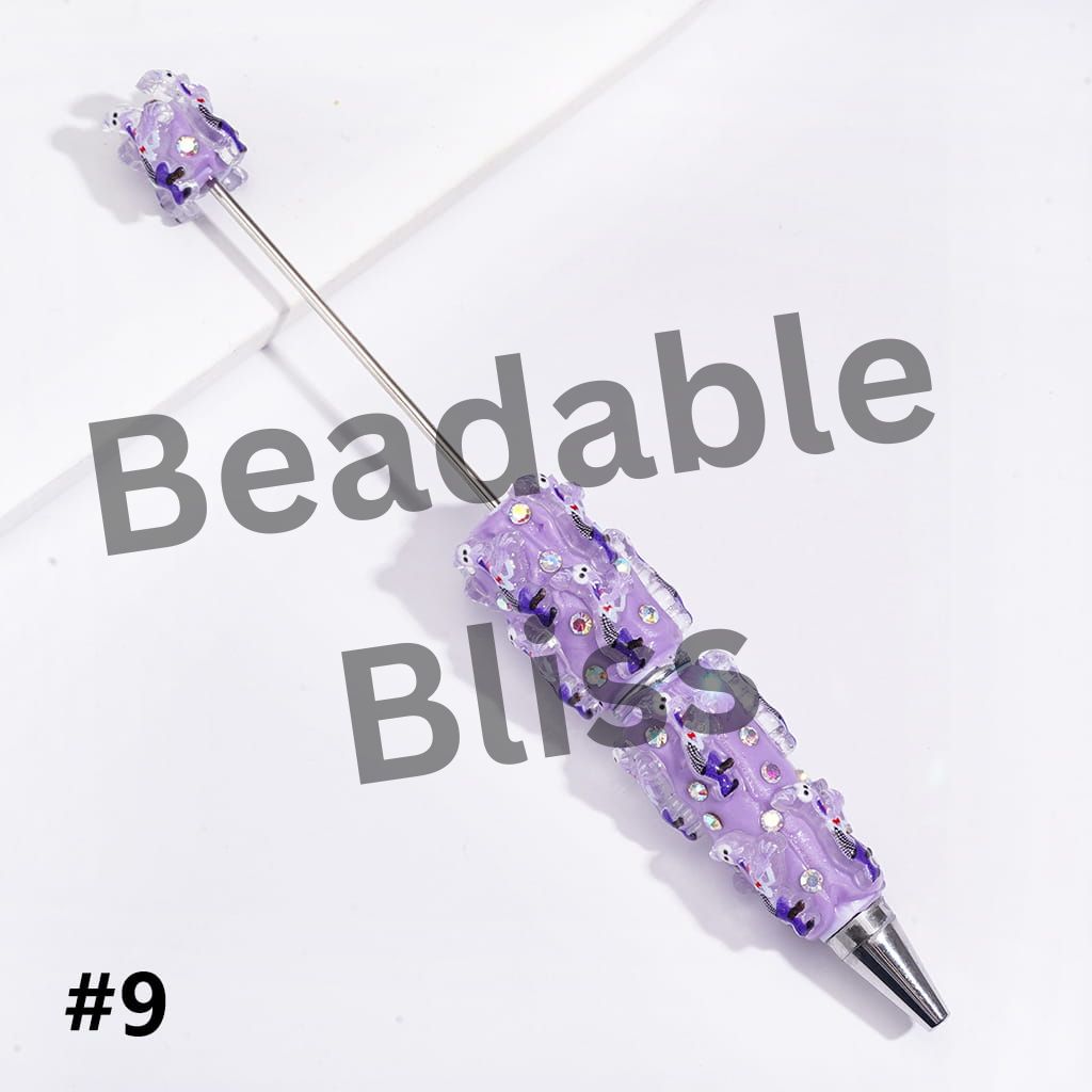 Beadable Clay Pens with Mind Five Emotion Character Series, Multi-Color