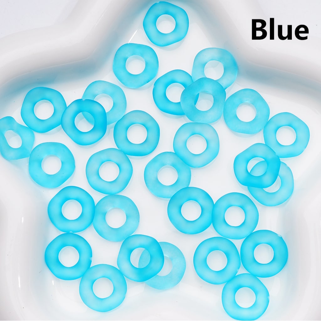 Multi-Color Translucent Frosted Large Hole Wavy Shape Acrylic Spacer Beads, 16MM (Single Color is only available for 500pcs(Whole bag))
