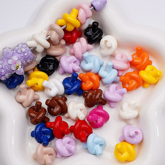 Cute Knot Tie Acrylic Beads in Solid Color, Around 15*17MM, (Single Color is available for 200pcs(Whole bag))