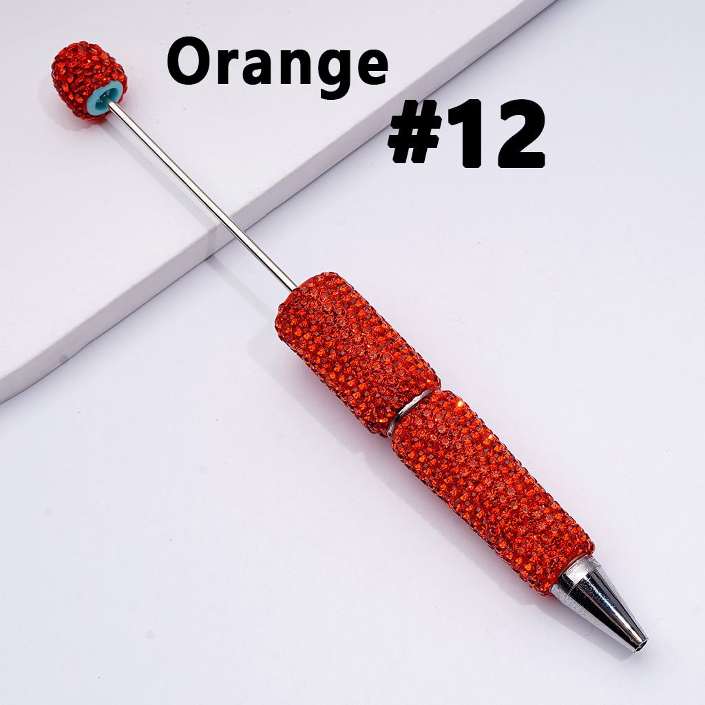 Beadable Clay Pens with Shiny Rhinestones Covered the Entire Pen