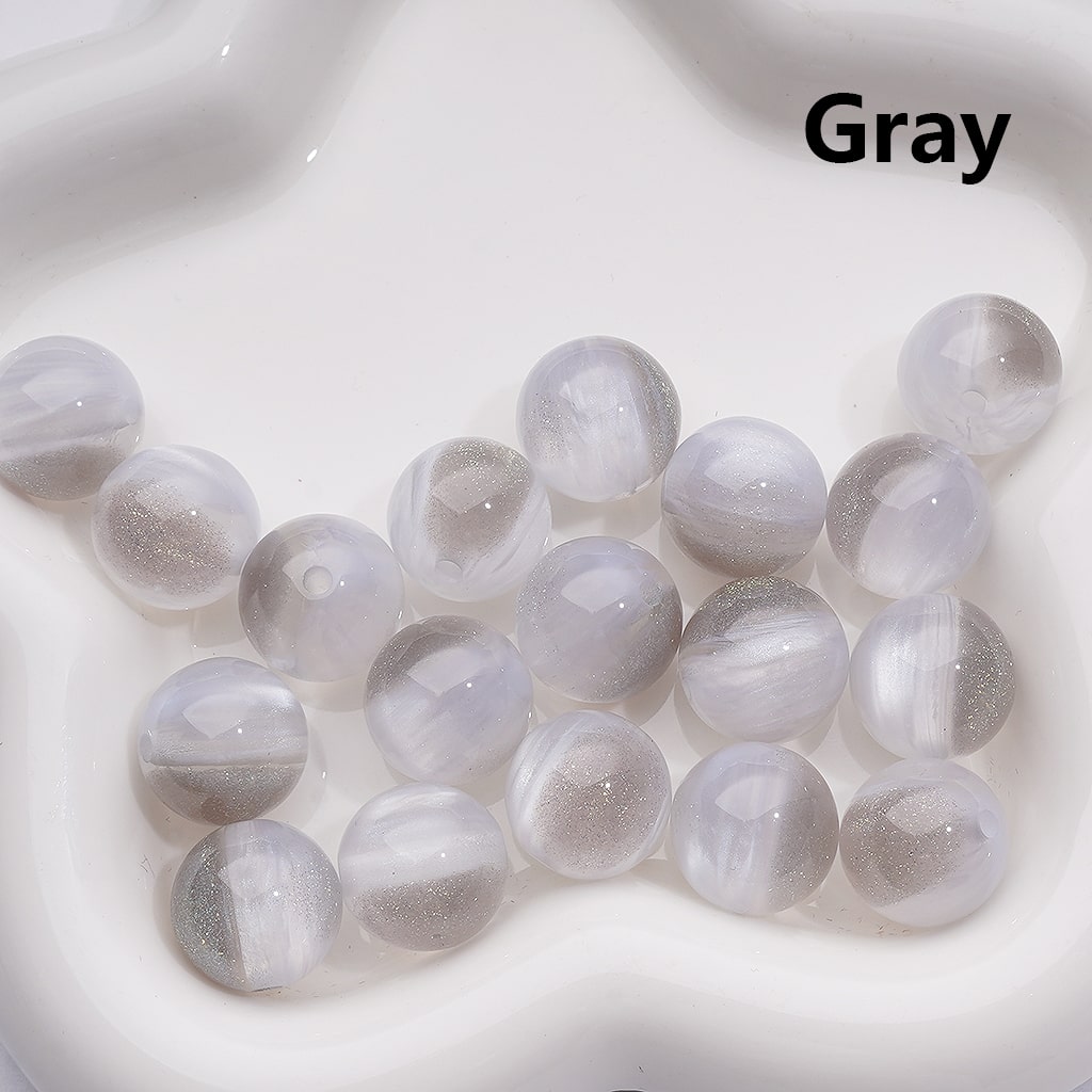 Double Color Gold Glitter Color Changing Round Acrylic Beads, 16MM (Single Color is available for 200pcs(Whole bag))