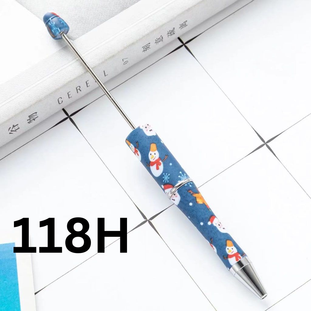 Christmas Printed Beadable Pens with additional refills