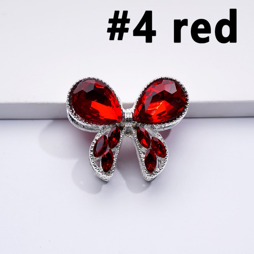 Delicate Fancy Silver Alloy Bowknot with Colorful Shiny Rhinestones Beads, Around 31*26MM
