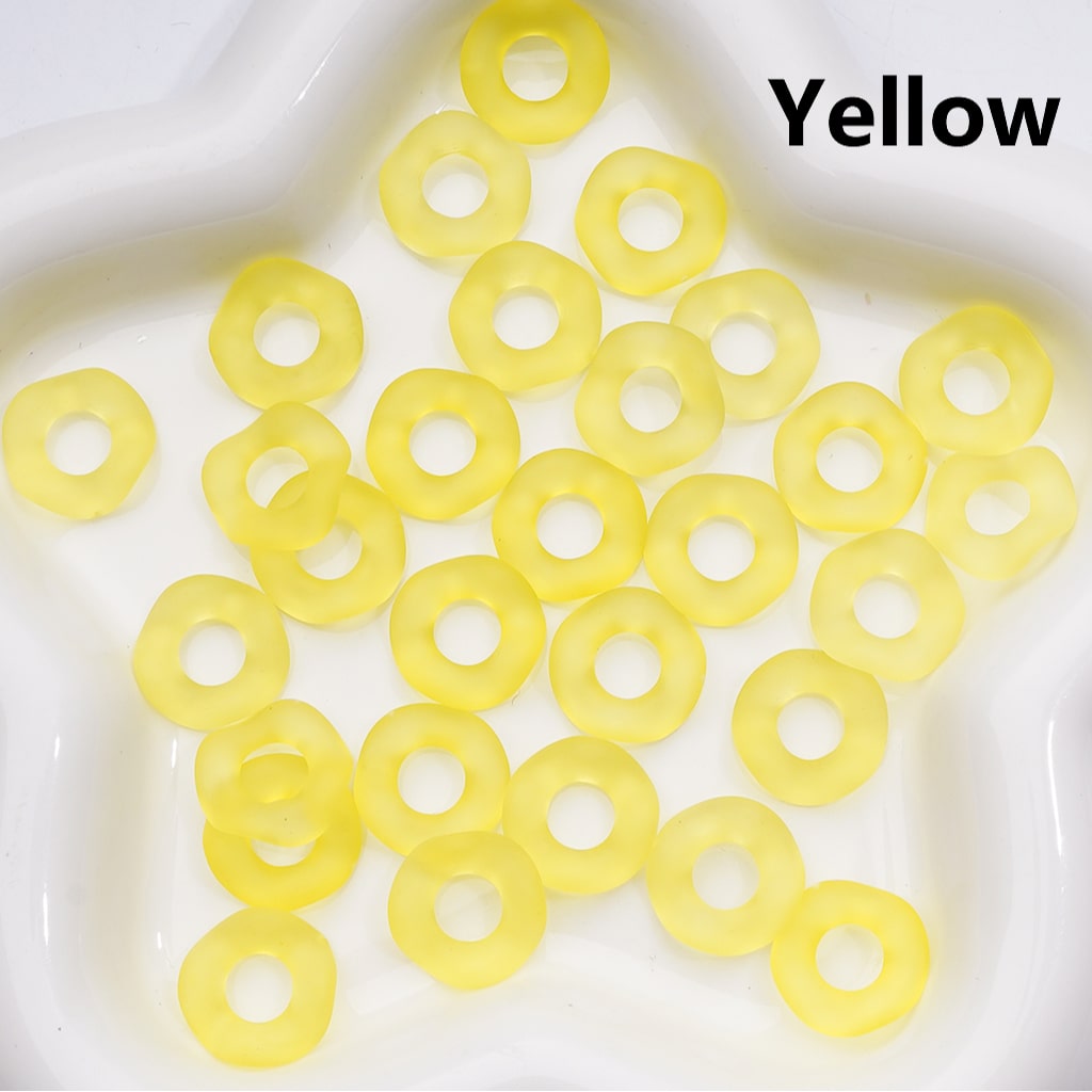Multi-Color Translucent Frosted Large Hole Wavy Shape Acrylic Spacer Beads, 16MM (Single Color is only available for 500pcs(Whole bag))