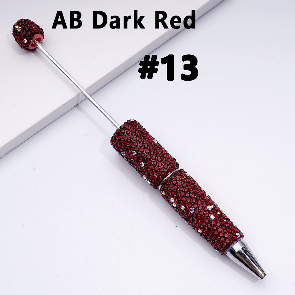 Beadable Clay Pens with Multi-Color & AB Rhinestones Covered the Entire Pen