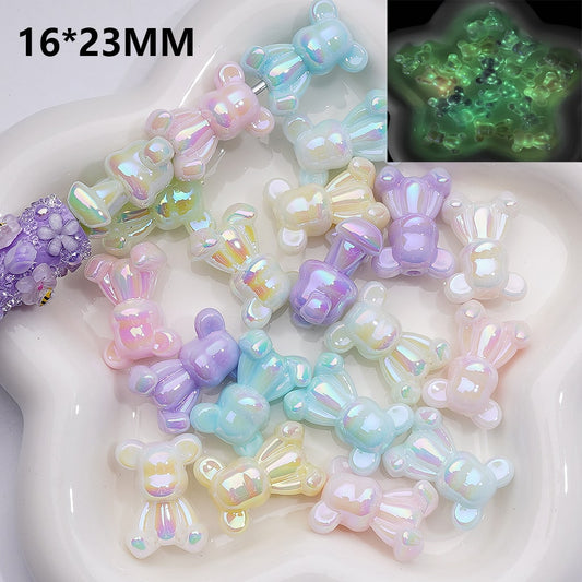 UV Coating Luminous Cute  Bearbrick Gloomy Acrylic Beads, 18*24MM (Single Color is available for 200pcs(Whole bag))