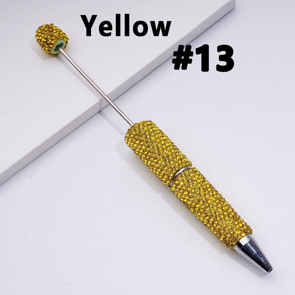 Beadable Clay Pens with Shiny Rhinestones Covered the Entire Pen