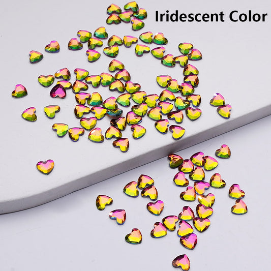 Crystal Faceted Flat Back Mini Hearts Charms for Beads Jewelry Accessories, 5.5*6MM (1440pcs/bag)