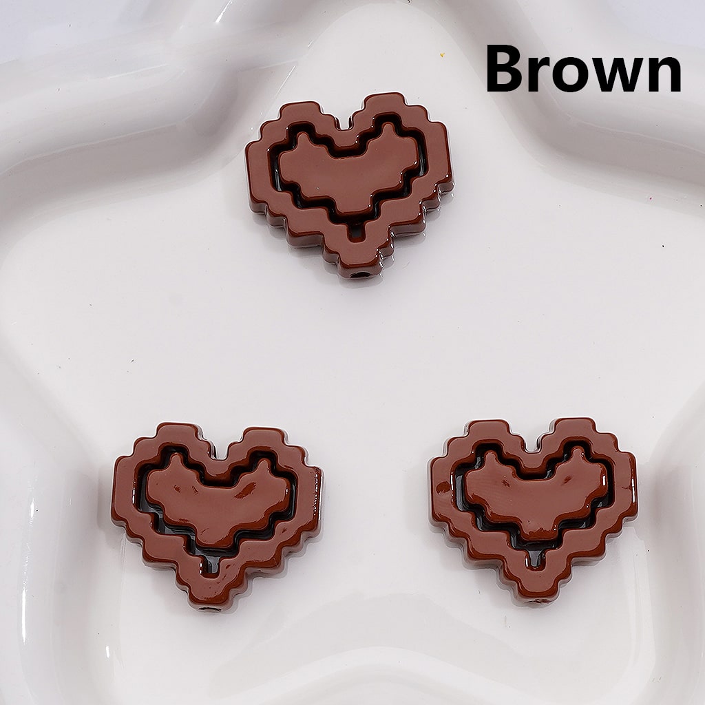 Cute Hearts & Hearts Frame Puzzle Set Acrylic Beads, 30*26MM (1pcs heart+1pcs heart frame is 1set, 20pcs is 10Sets, Single Color is available for 200sets(Whole bag))