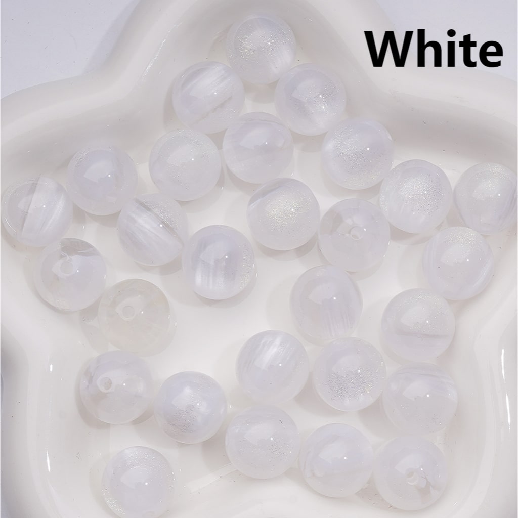 Double Color Gold Glitter Color Changing Round Acrylic Beads, 16MM (Single Color is available for 200pcs(Whole bag))