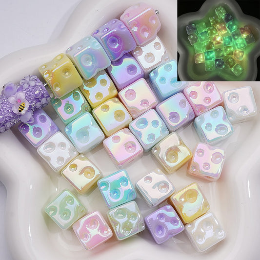 UV Coating Luminous Cute Chesse Acrylic Beads，15MM (Single Color is available for 200pcs(Whole bag))