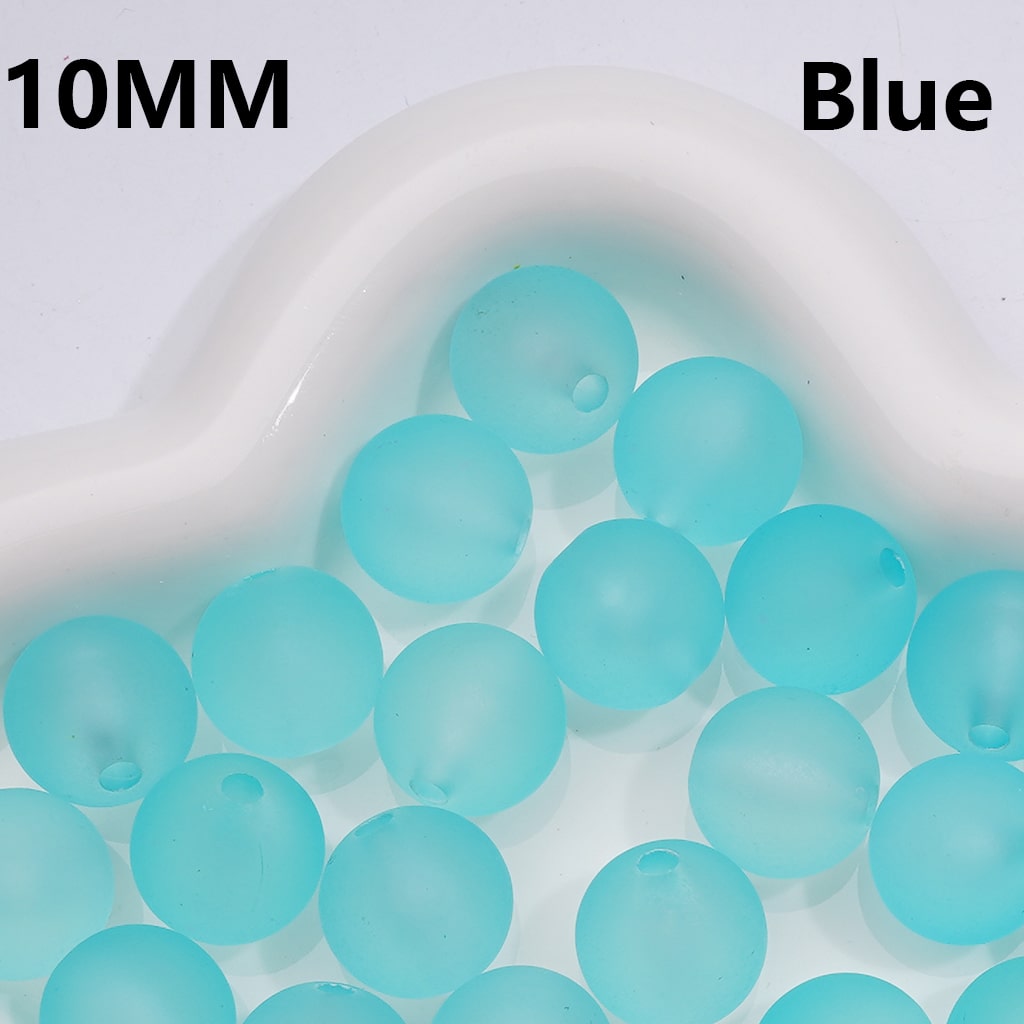 Frosted Matte Translucent Multi-Color Round Acrylic Beads, 10MM, (Single Color is available for 900pcs(Whole bag))