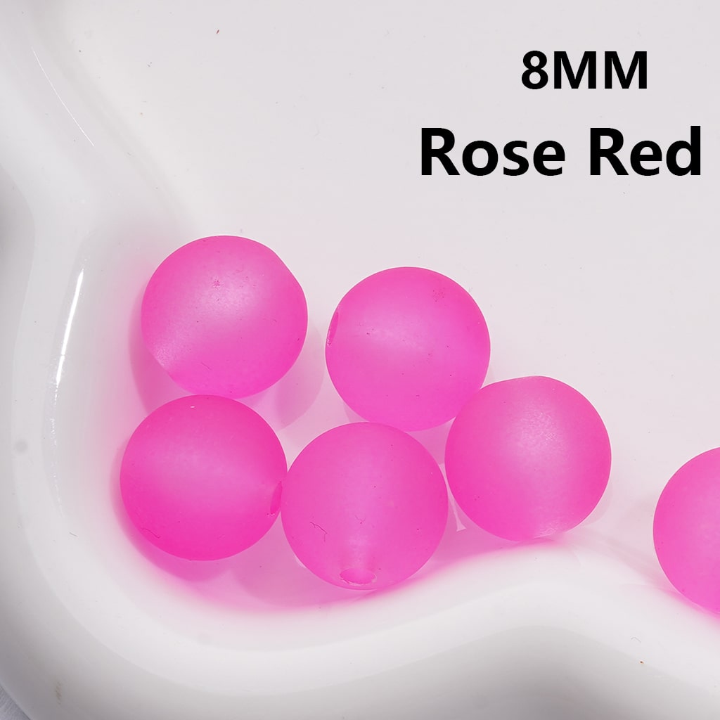 Frosted Matte Translucent Multi-Color Round Acrylic Beads, 8MM