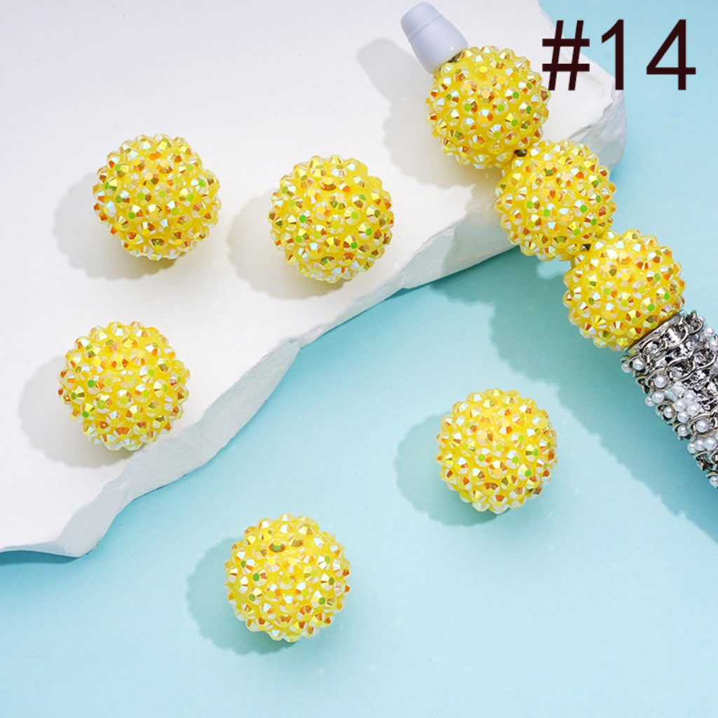20MM Rhinestone Beads, Collection of Acrylic Rhinestone Beads, Part 1: Color No.1 -No.32