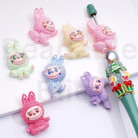 Acrylic Beads Cute Labub Po Mar Monster in Different Gesture Solid Color, Random Mix