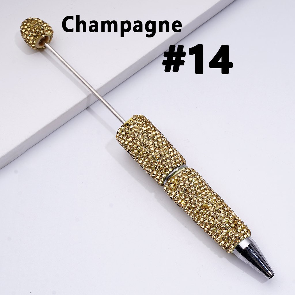 Beadable Clay Pens with Shiny Rhinestones Covered the Entire Pen