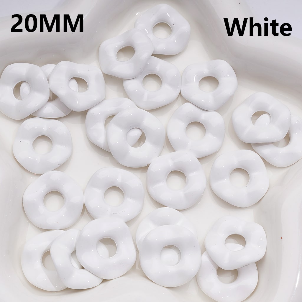 Multi-Color Large Hole Wave Shape Spacer Acrylic Beads, 20MM (Single Color is available for 500pcs(Whole Bag))