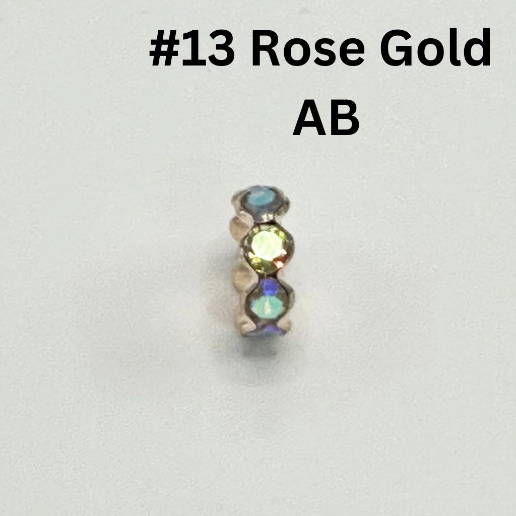 Metal Wave Shape Spacers with Rhinestones in Solid Colors, 15mm