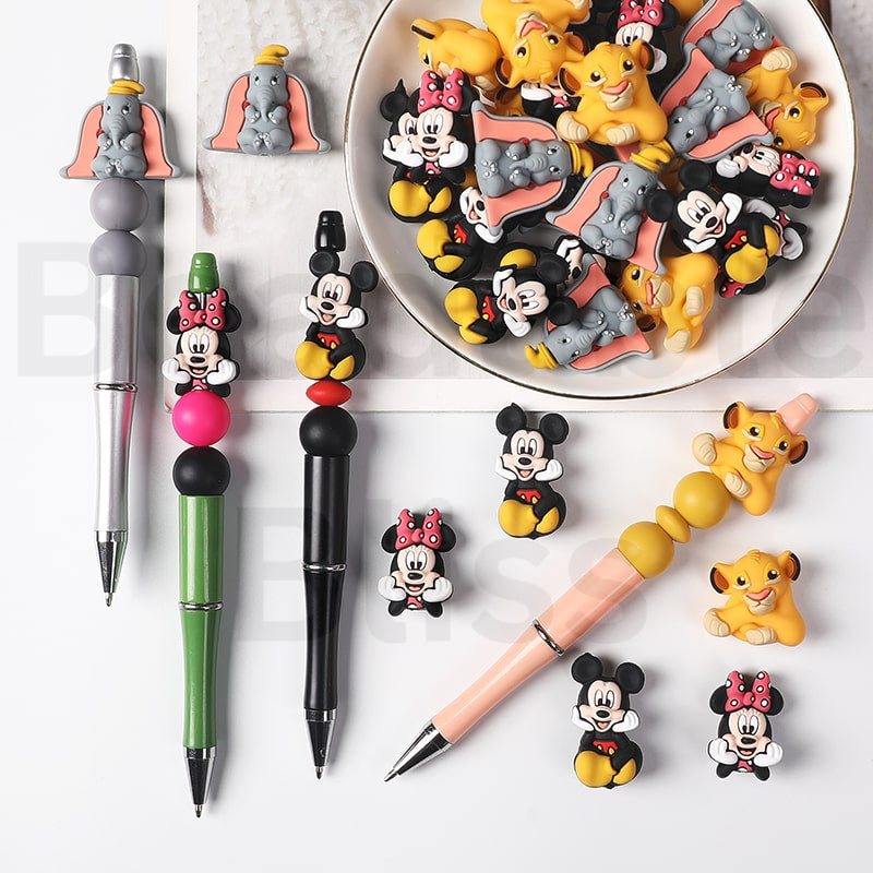 Silicone Focal Beads 3D Cute Disne Cartoon Micke Minni The Lio King Simb Dumb