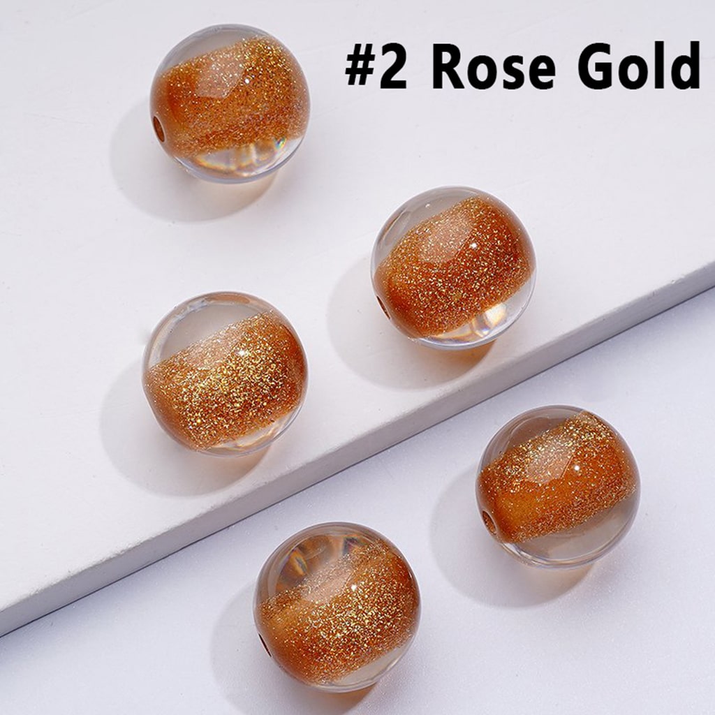 Shiny Glittery Round Acrylic Beads, 16MM