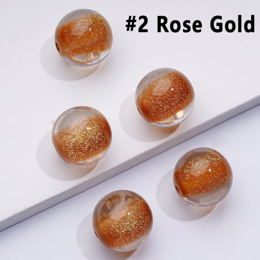Bling Bling Glitter Galaxy Half Sugar Core Colorful Round Acrylic Beads, 12MM