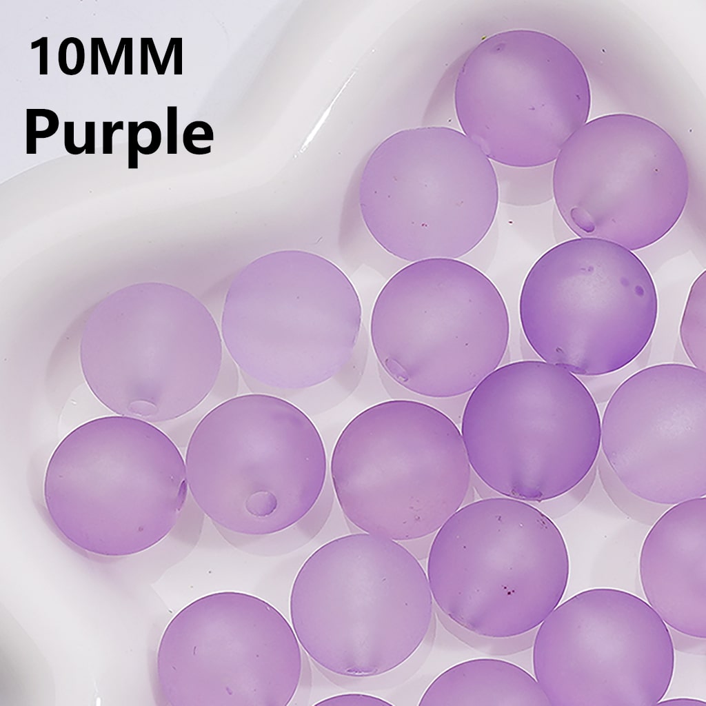 Frosted Matte Translucent Multi-Color Round Acrylic Beads, 10MM, (Single Color is available for 900pcs(Whole bag))