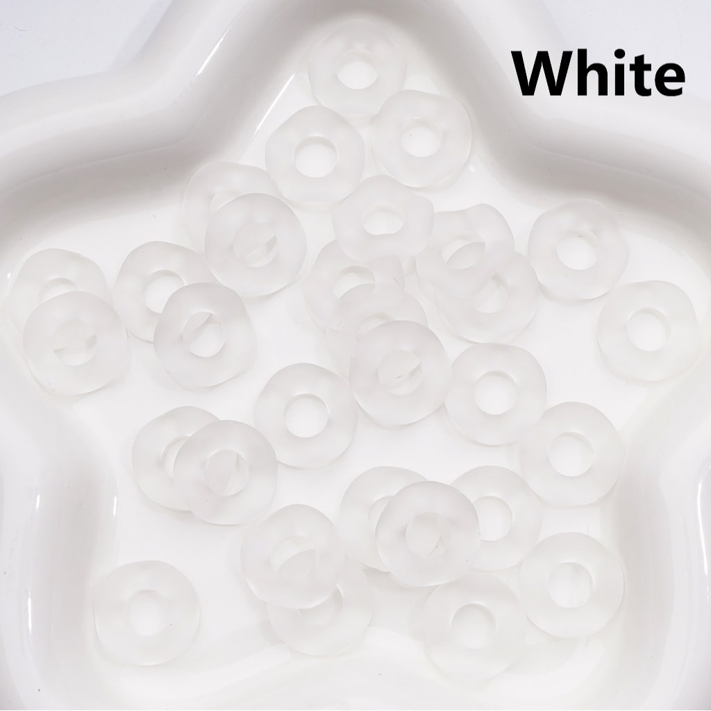 Multi-Color Translucent Frosted Large Hole Wavy Shape Acrylic Spacer Beads, 16MM (Single Color is only available for 500pcs(Whole bag))