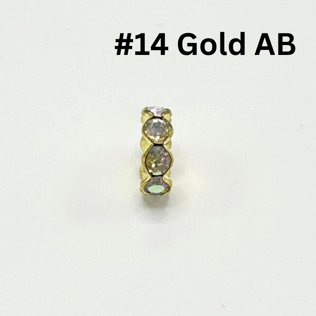 Metal Wave Shape Spacers with Rhinestones in Solid Colors, 15mm