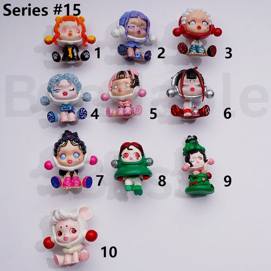 Cute Blind Box Pop Mar Skullpand Night Cit Series Figures Jewelry Accessories (No Hole)