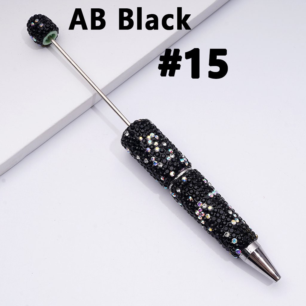 Beadable Clay Pens with Multi-Color & AB Rhinestones Covered the Entire Pen