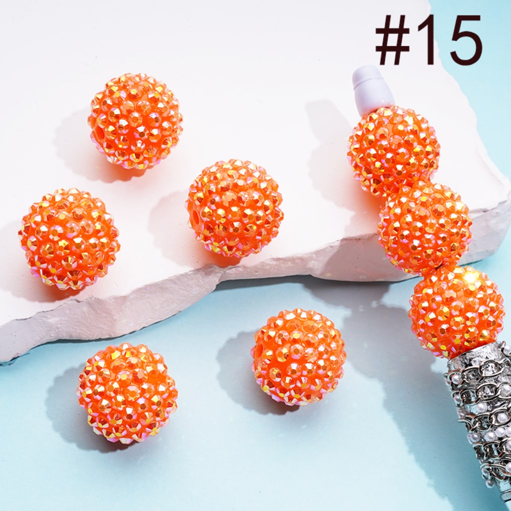 20MM Rhinestone Beads, Collection of Acrylic Rhinestone Beads, Part 1: Color No.1 -No.32