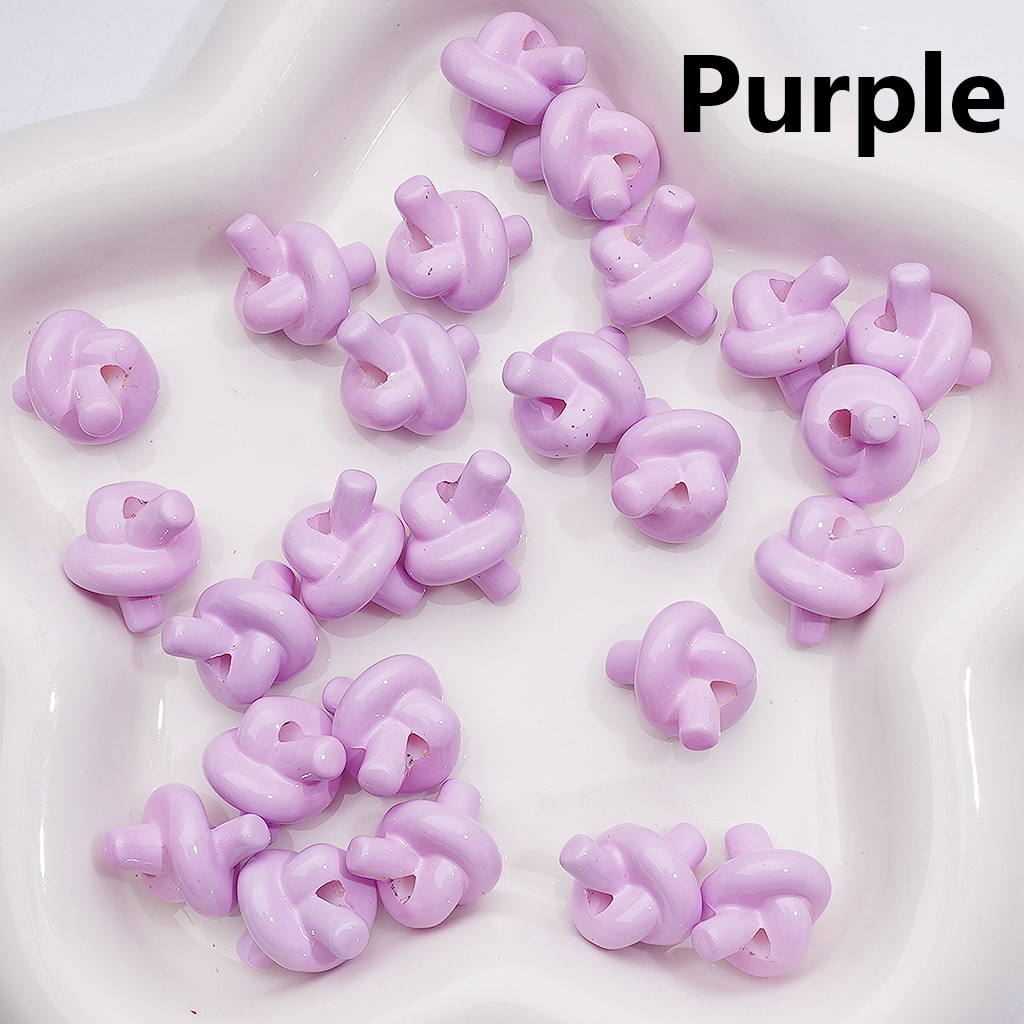 Cute Knot Tie Acrylic Beads in Solid Color, Around 15*17MM, (Single Color is available for 200pcs(Whole bag))